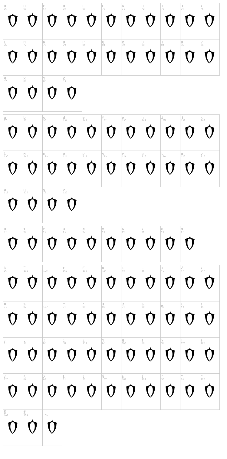 Abaddon II font map